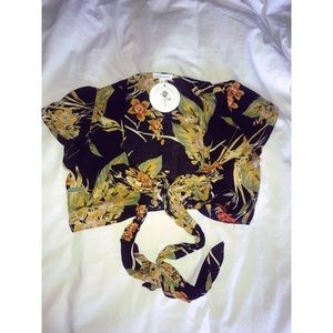 Cotton Candy LA: Tropical Front Tie Crop Top